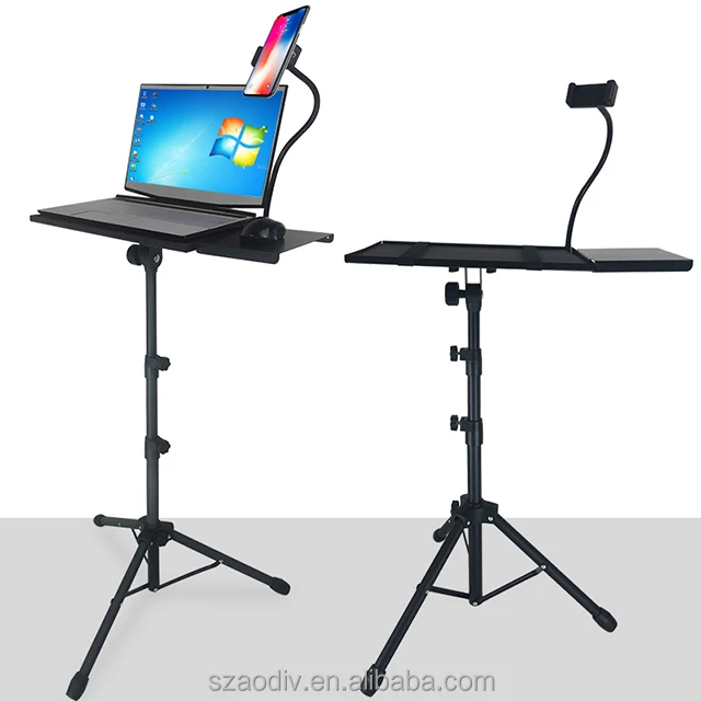 Amazon popular foldable tray phone holder fashion design holographic projector  laptop floor bracket tripod stand