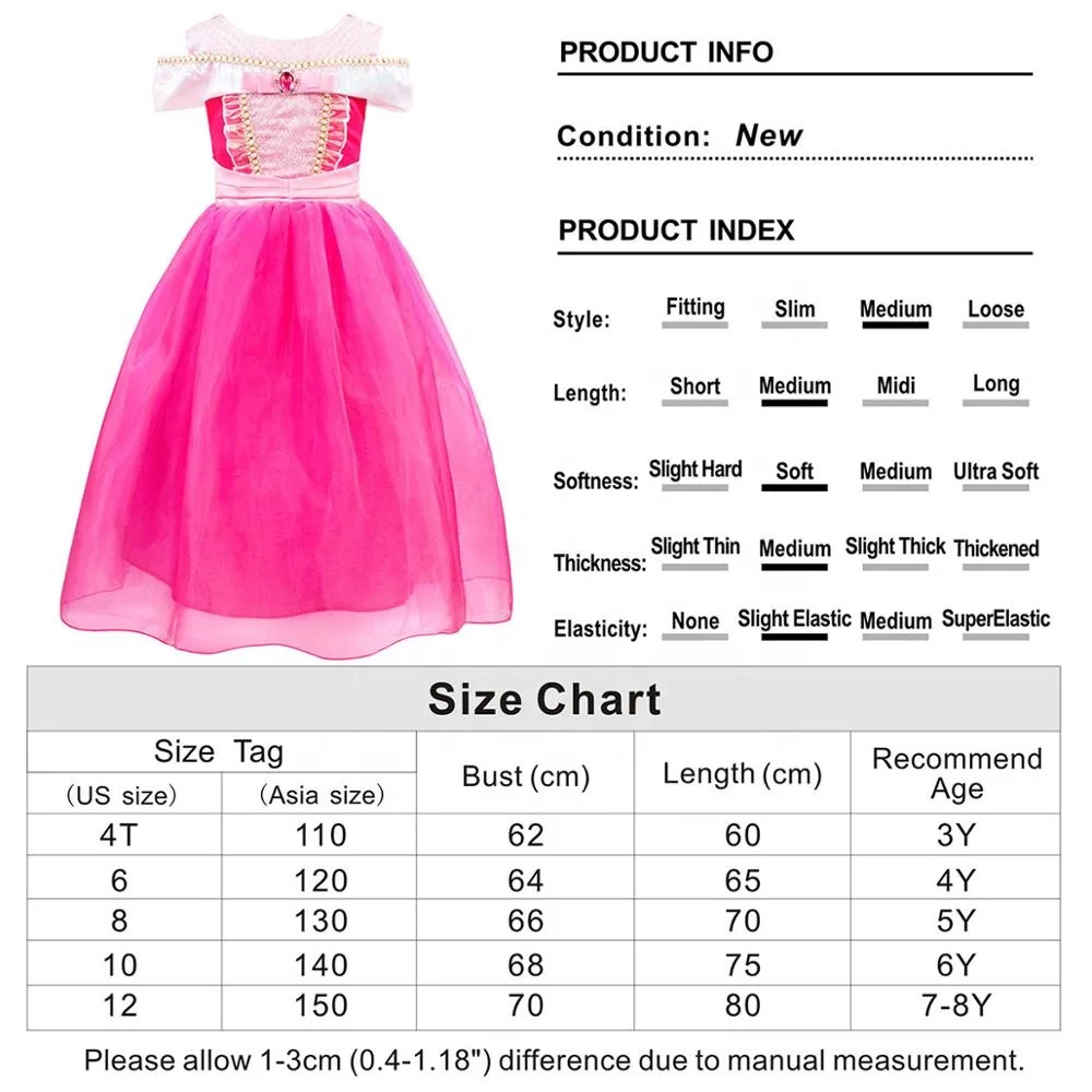 Cosplay Princess Sleeping Beauty Dress Christmas Girls Birthday Party Fancy Aurora Kids Dress Costumes Collection