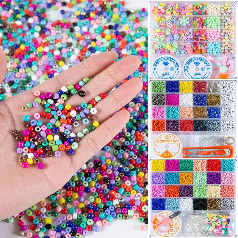 24 Grids Clay Slices Beads Set Jewelry Making Diy Necklace Bracelet Loose Spacer Clay Polymer Beads for Jewelry Crafts