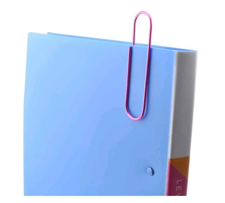 Hot Sale Promotional Plastic metal Paperclips Binding clear Color  Candy Color Coated Offices School paper Clips Paperclips Set