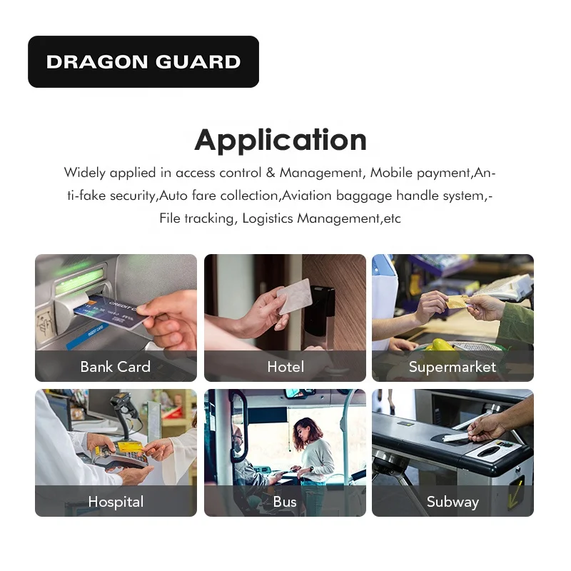 DRAGON GUARD Manufacturer Wholesale Plastic Access Control TK4100/ EM4200/ T5577 Blank 125khz NFC RFID Card