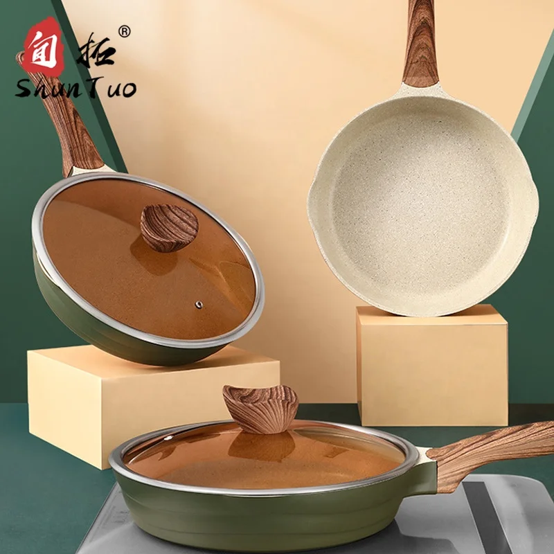 
OEM granite stone cooking ceramic nonstick pink ceramica padelle sauce set ceramic coating gas aluminum quail egg frying pan 