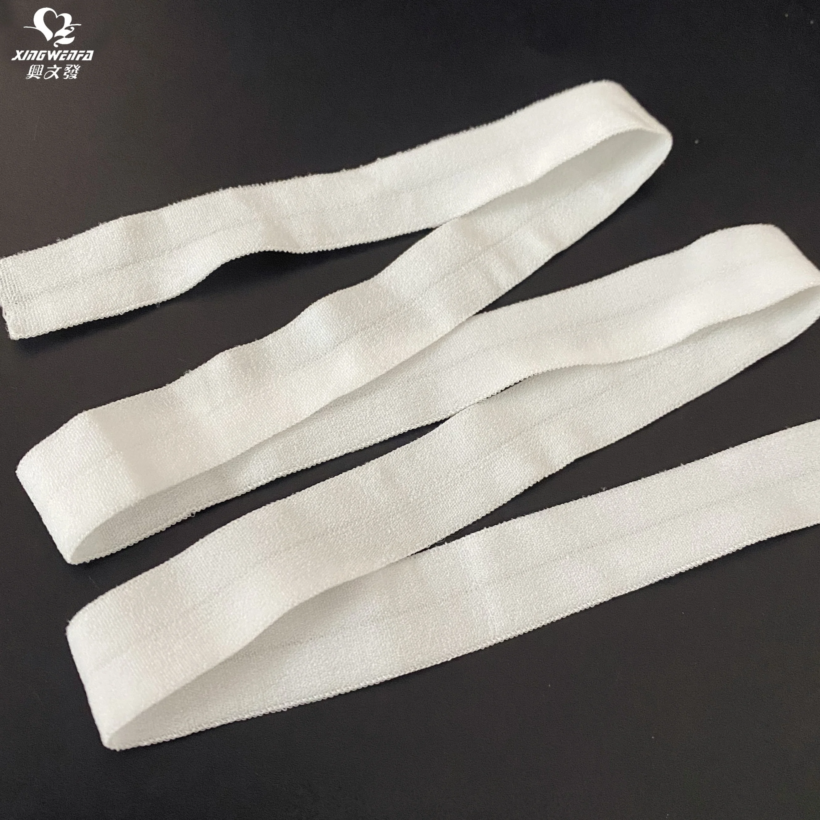 16mm nylon folded over elastic strap white high quality Nylon Bias Binding Tape Fold Over Elastic