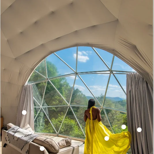 Customized 7m 8m trade show tent outdoor luxury transparent Igloo geodesic dome house tent