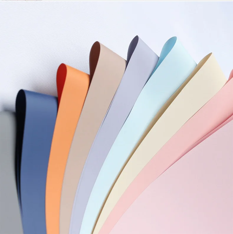 Solid Color  Macaron Flower Packaging Paper Waterproof Bright-Coloured Gift Bouquet Packing Floral Materials