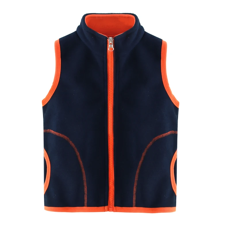 
Cheap Polar Fleece Vest High Quality Thick Custom Zipper Fly Pockets Fleece Vest Kids 