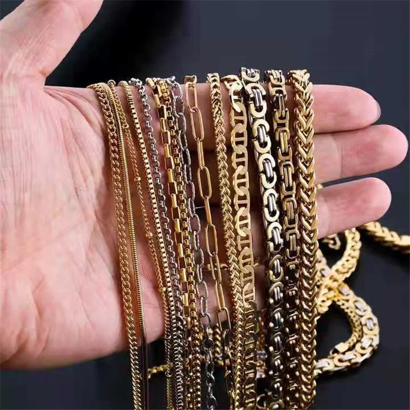 Wholesale Hip Hop Fashion Jewelry Slim Width Custom Logo Franco Chains Gold Rope Chain 14k