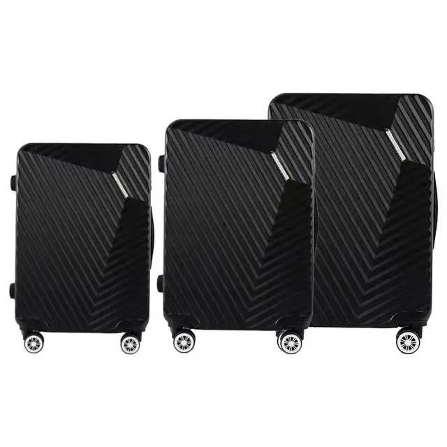 luxury designer yellow travelling bags custom logo 3 pieces hard shell travel suitcases abs trolley luggage set with trolley