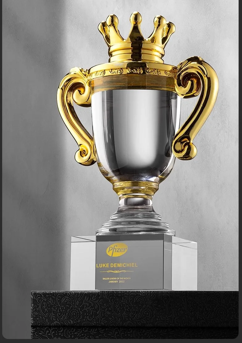 Honor of crystal K9 Crystal Gold Crown Metal Resin Award League Champion Crafts Trophy