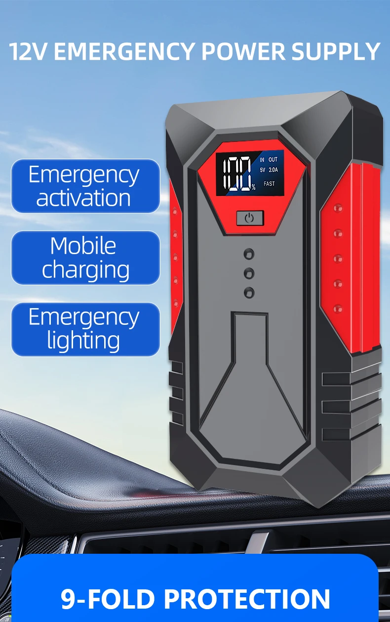 10000mah Car Jump Starter Power Bank M43 Car Battery Booster Charger 12v Starting Device Auto Emergency Start-up Lighting