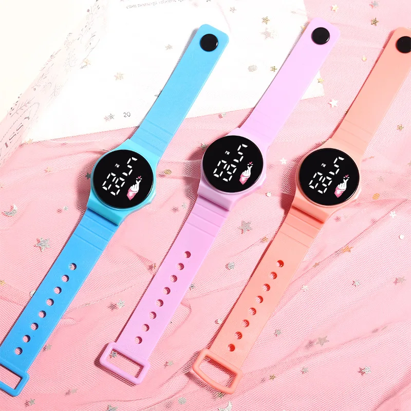 2024 Touching screen digital children wrist watch TPE watches red led wrist watch reloj