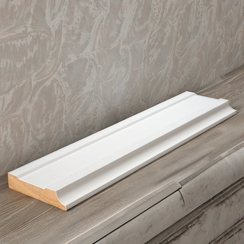 Modern Glossy White Primed Architrave Radiata Pine Panel Moulding Solid Wood Crown Moulding Interior Indoor Villa Use Flexible