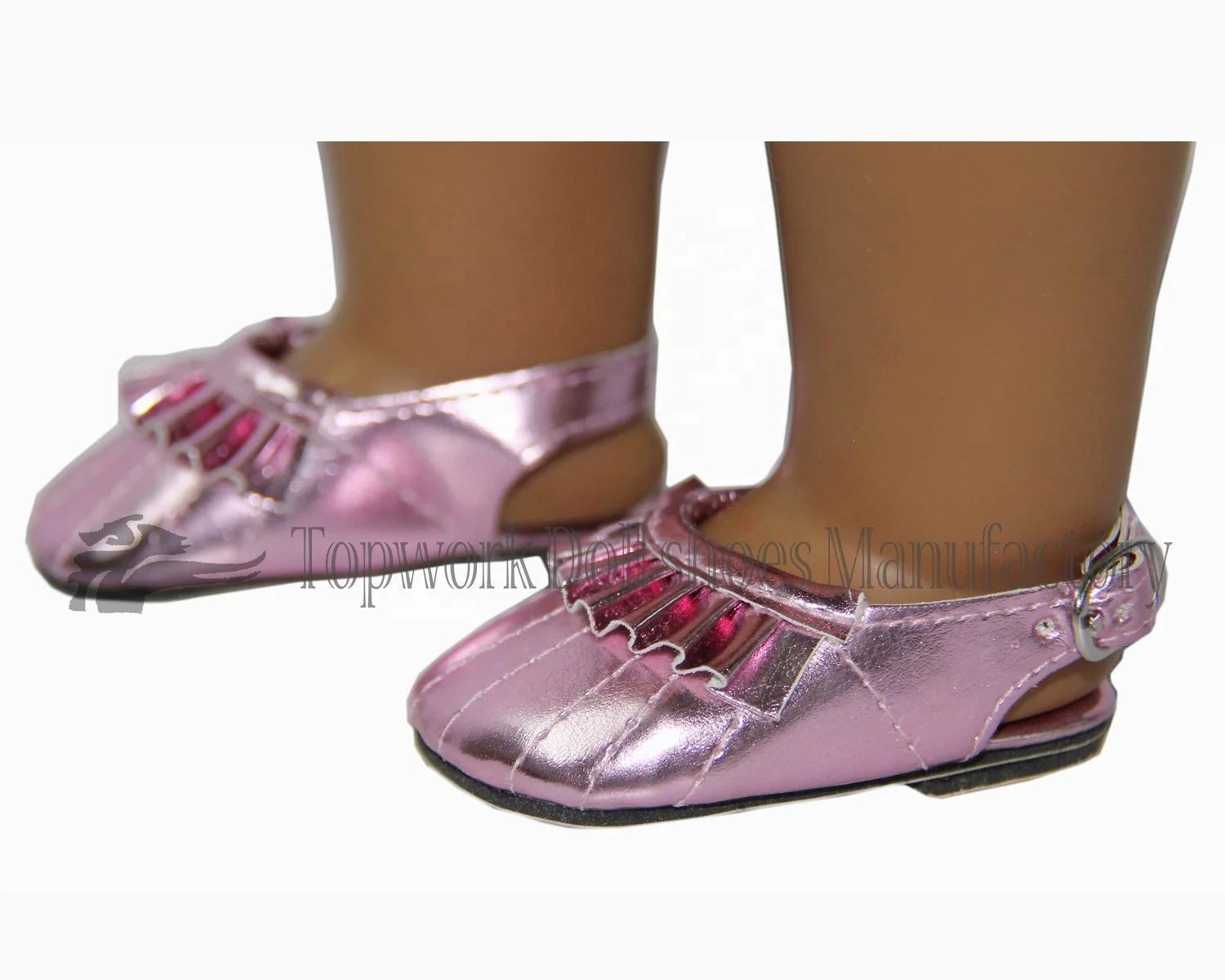 shiny purple 18inch doll sandals