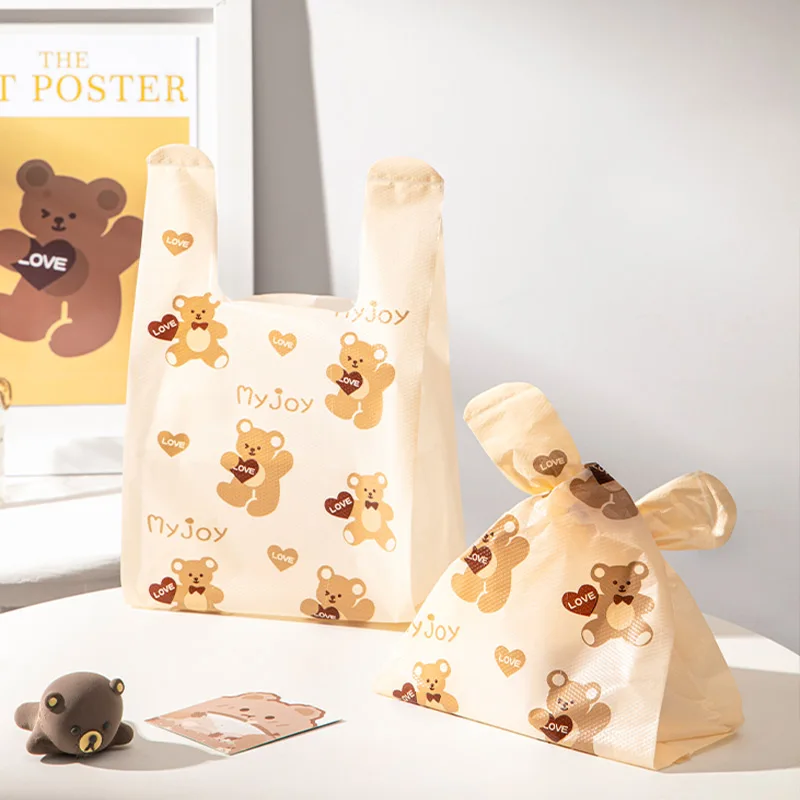Custom Printed Large HDPE Take T-Shirt Bags Luxury Biodegradable Supermarket Shopping Bags Logos Reusable Food Grocery