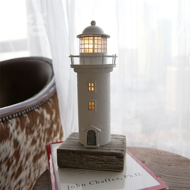 
Factory Direct High Quality pure white lighthouse craft wooden decoration lighthouses 