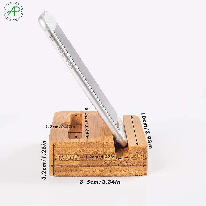 Wholesale Cheap Bamboo Cell Phone Holder with Sound Amplifier for Desk