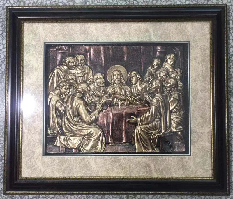 
Small size religious Jesus cross mary last supper wall arts framed 3d mat board air parcel 