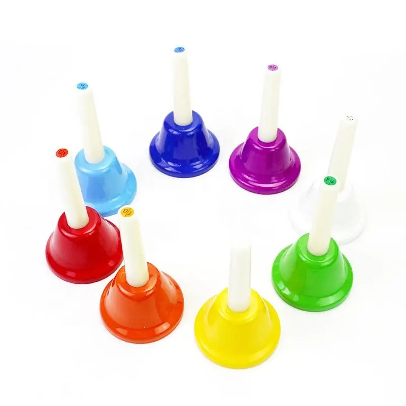8 eight tones rainbow color music toy desk bell for kids percussion music instrument