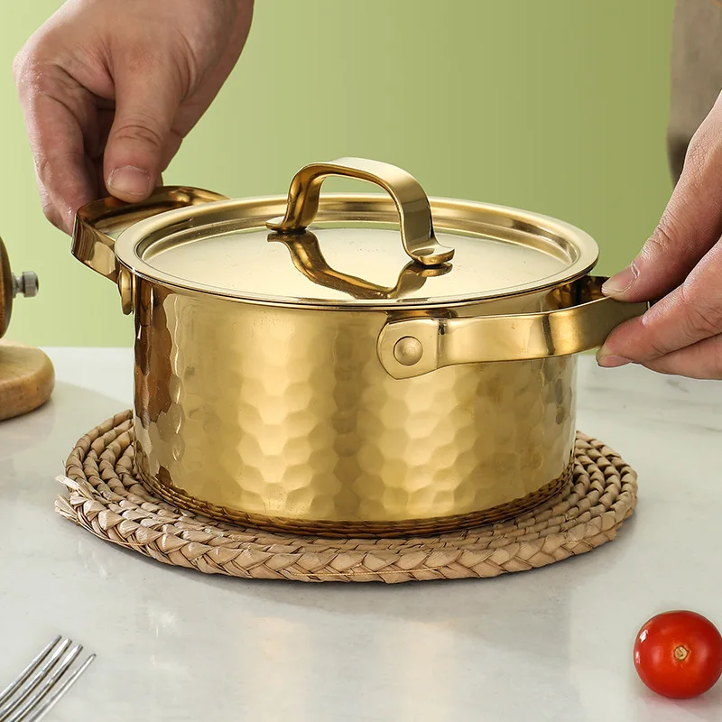 New Hot Style Multi-category Food-grade Material 16cm Three-layer 304 Stainless Steel Hot Pot Soup Pot
