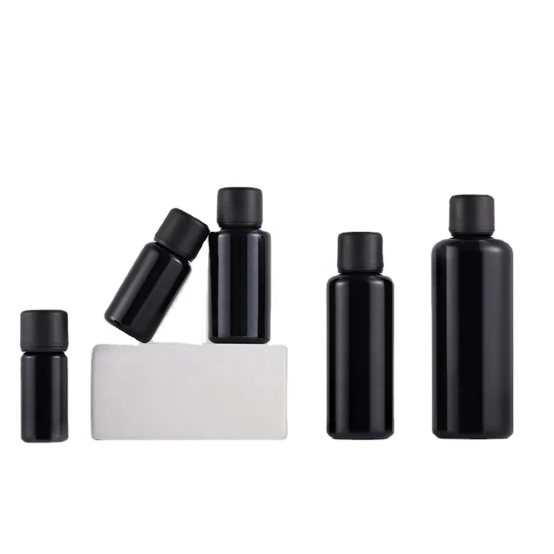 Glass Essential Oil Drip Inner Plug Bottle 15ml 10ml 15ml 20ml 30ml 50ml 100ml 200ml Black Cosmetic Skin Care Packaging Dropper