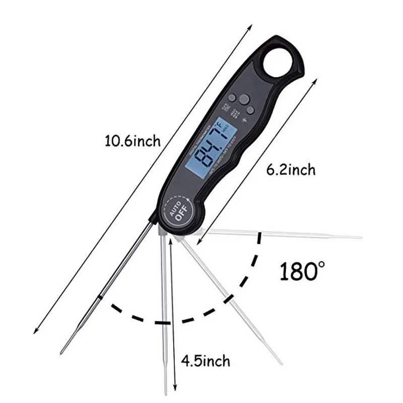 Factory supplier digital meat thermometer waterproof digital food thermometer with bright backlight and LCD