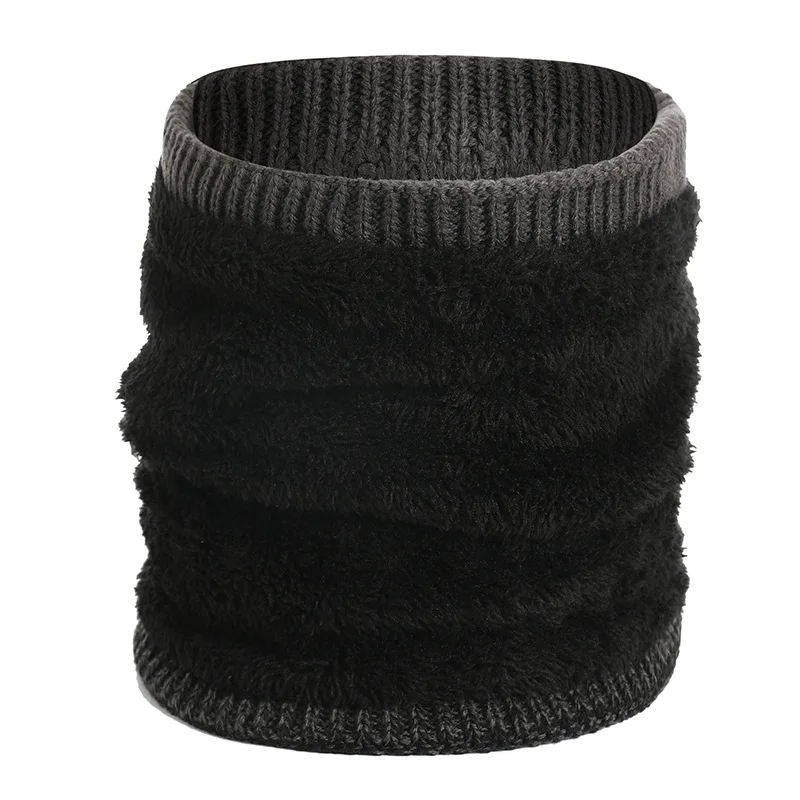 Unisex Knitted Hats Gloves Scarves Winter Warm Plush Knitted Scarf Hat Gloves Set