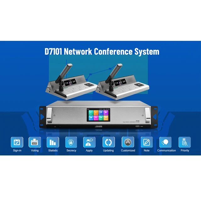 Priority wireless table microphone with voting for meeting room network desktop conference audio mic system