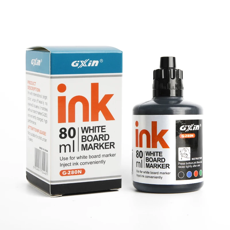 Gxin G-280N High quality Non-Toxic Low Odor Refill Ink Dry Erase Factory Supplier Oil Based Refill WhiteBoard Marker pen Ink