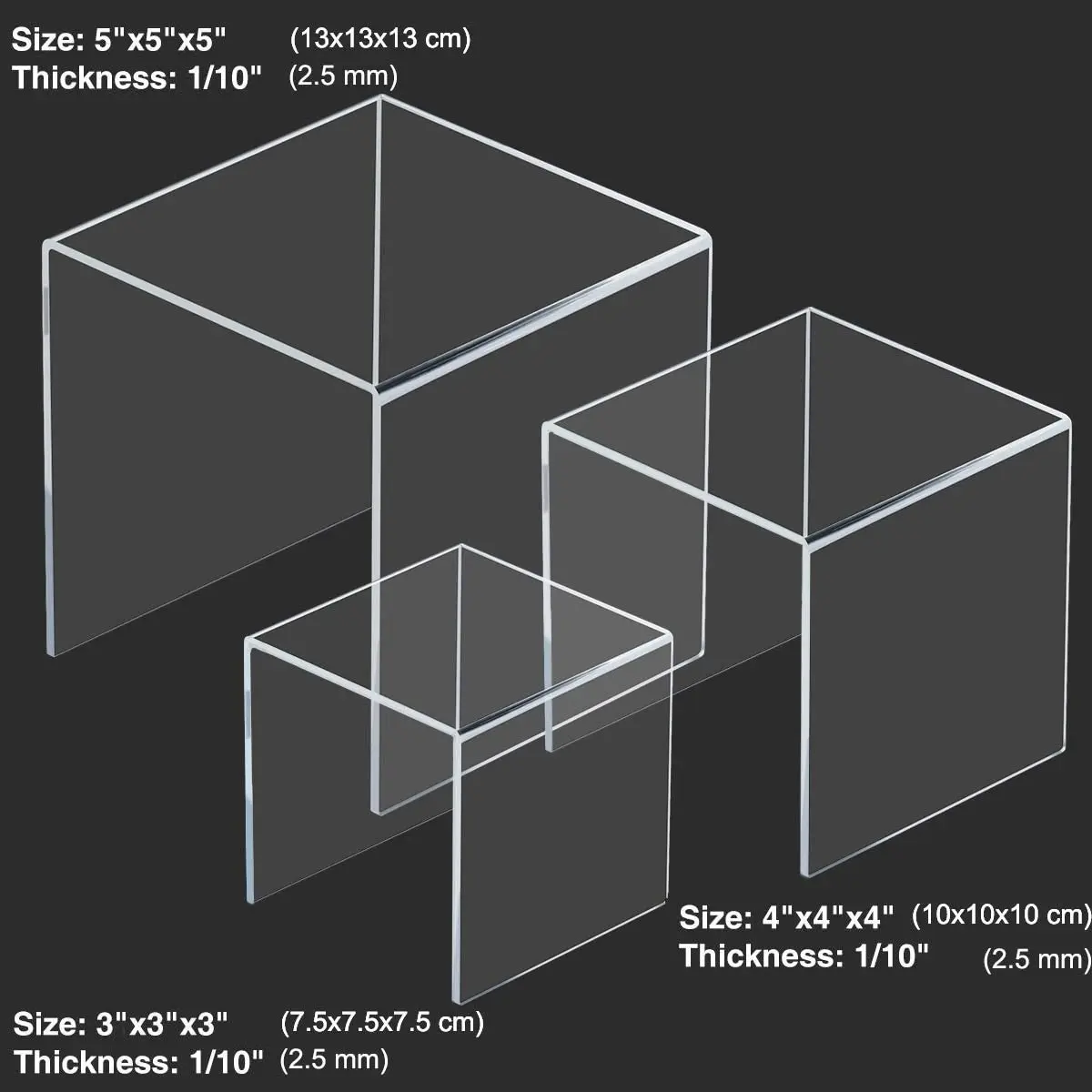 Huisen Clear Acrylic Riser Stand Holder  Shoe Rack / Computer Display Holder for Home and Office