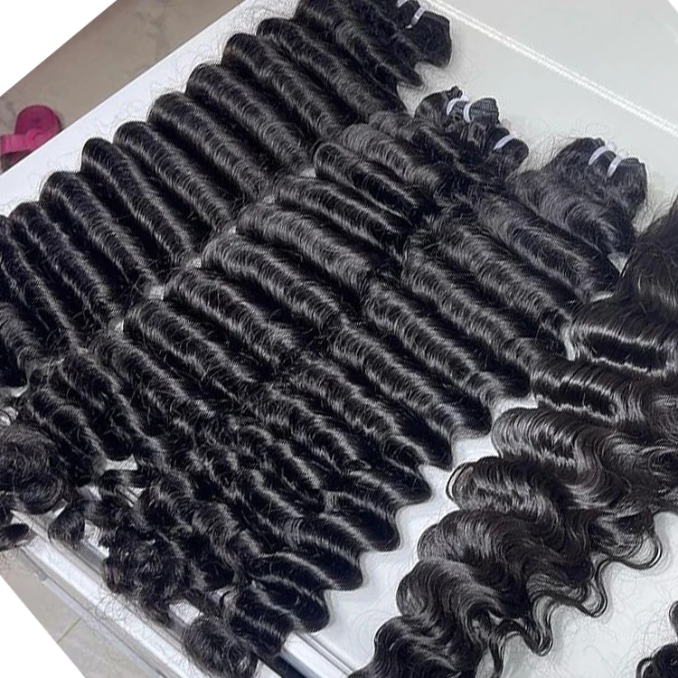 Drop Shipping Vendor Vietnamese Human Hair Super Double Drawn cuticle aligned raw vietnames deep wave bundles