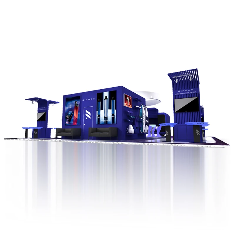 Izexpo Advertising Promotional Trade Show Display Custom Printed Exhibition Modular Stand 10*20ft Island Wooden Trade Show Booth