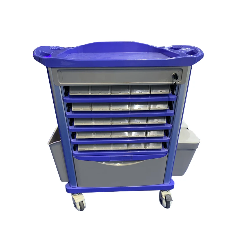 Mobile ABS Drugs Hospital Medical Crash Cart Plastic Emergency Medicine Trolley