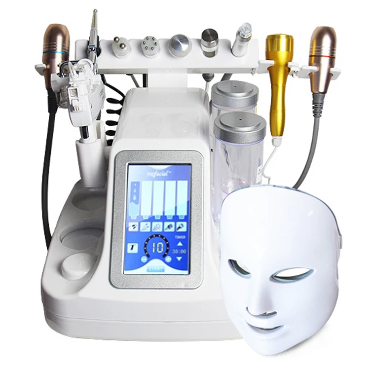 Newest 6 In 1 Ultra micro bubble face cleaning Rf water O2 inject machine