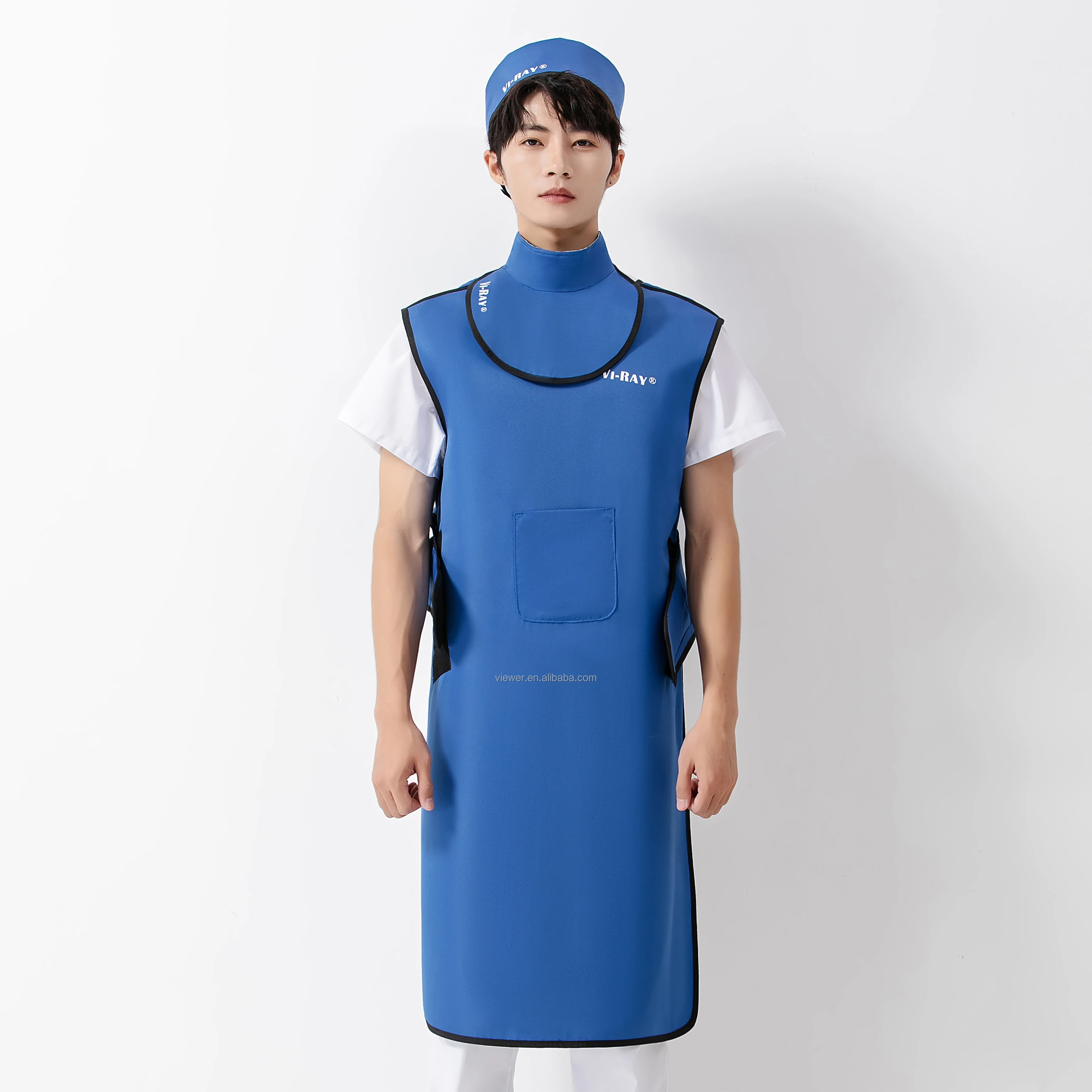 Best quality blue color single protection 0.35mmPb x-ray radiation lead free apron for adults