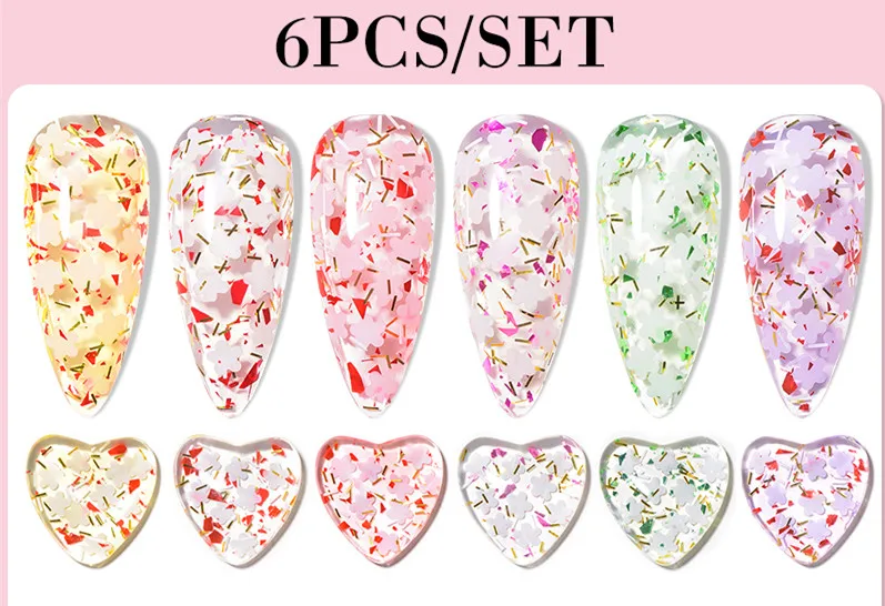3d Dried Flowers Nail Art Decoration White Pink Blue Violet Natural Flower Stickers Diy Charm Nail