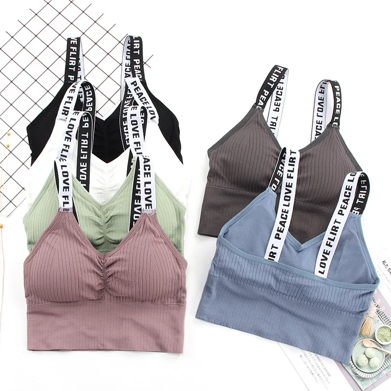 
2021 Women Thread Cotton Tube Top Wrapped Chest Girl Lady Vest Seamless Bra Crop Top 