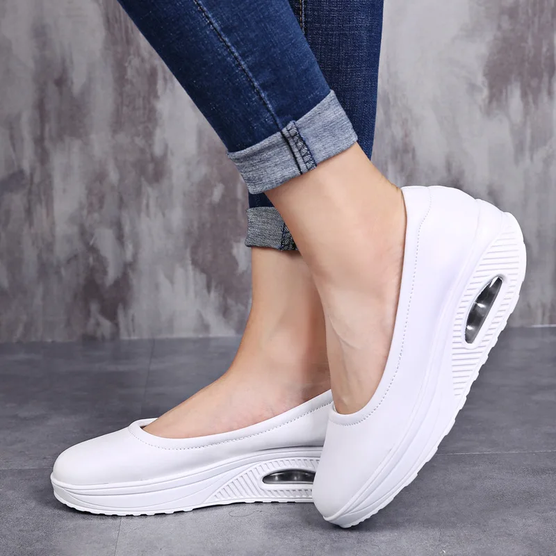 Wholesale Casual Comfort Low Heels Loafers Air Cushion Women Nursing Shoes