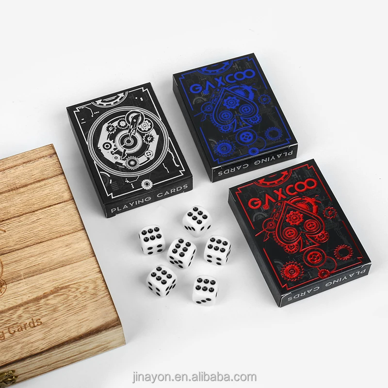Wood Card box Poker Playing Cards Decks with Wooden Box