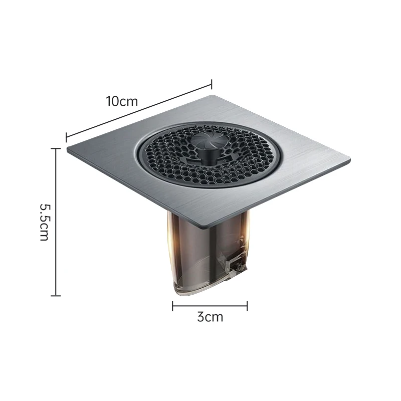 DL-07 304 SS Anti-Odor Floor Drain Strainer bathroom sink Strainer Sewer Stopper Drainer Hair Catcher square floor drain