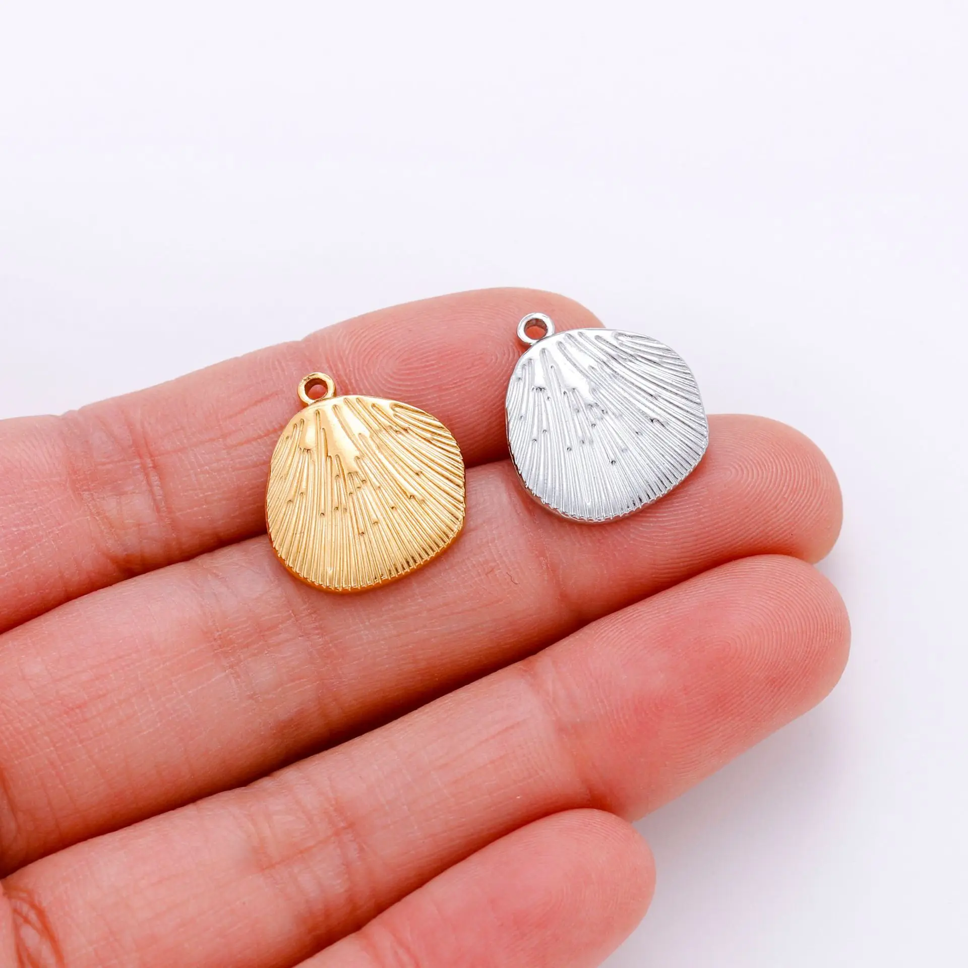 Stainless Steel Hydraulic Shell Pendant Accessories For Diy Necklaces Earrings Jewelry Accessories Supplies