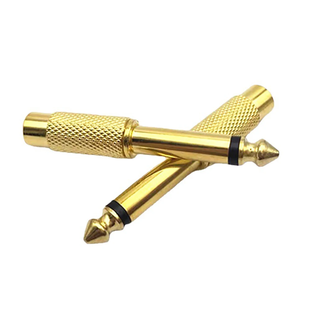 Hot 6.35mm Mono gold plated adapter 6.5 turn lotus female Mixer Audio Adapter 6.35 to RCA 6.5 to AV