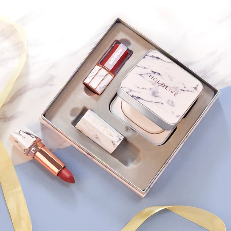 Promotional Gift Private Label Three-Piece Air Cushion BB cream Hold Live Lipstick Lip Gloss Cosmetics Makeup Sets