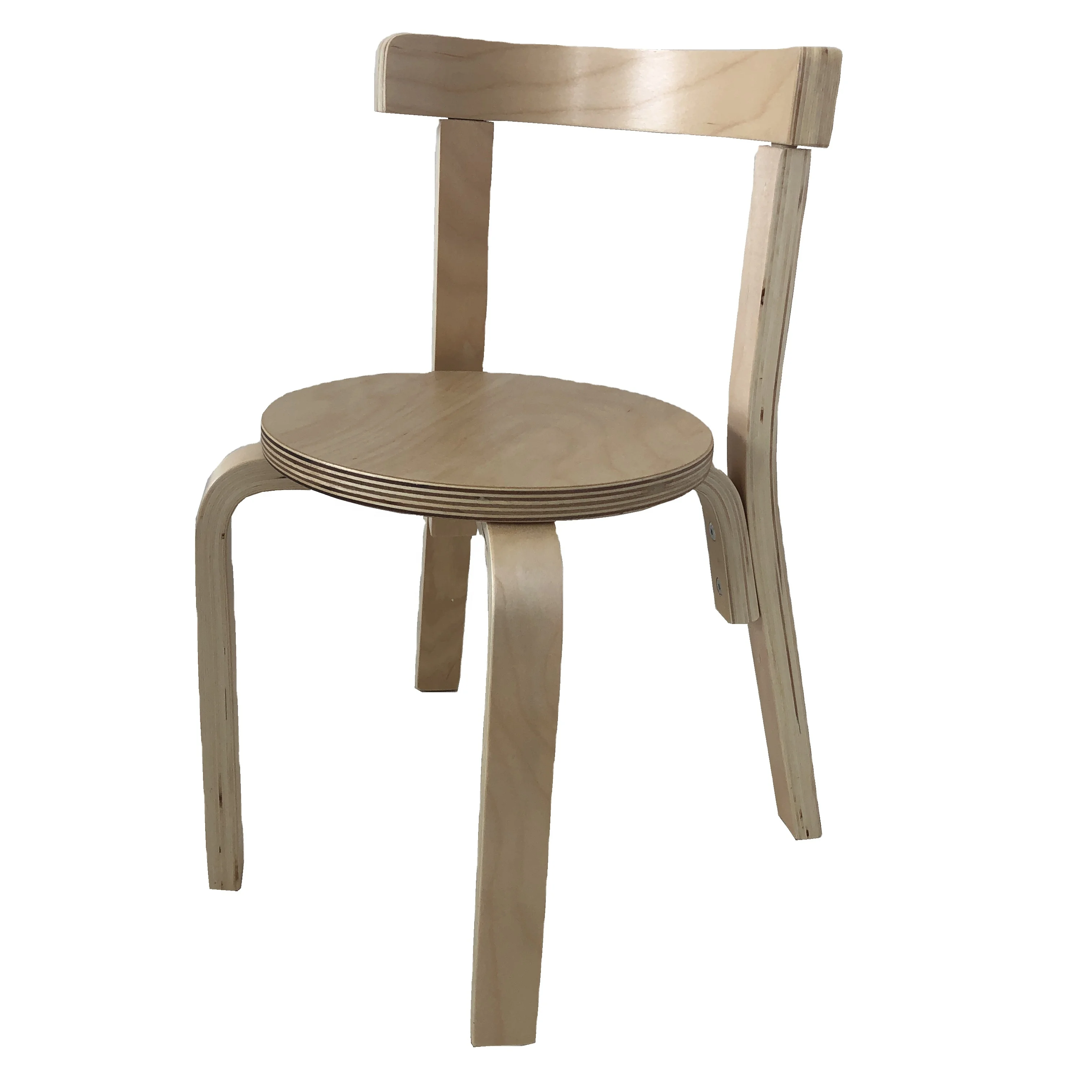 Round back children solid wood chair sturdy and durable children chair nursery study table with  chair
