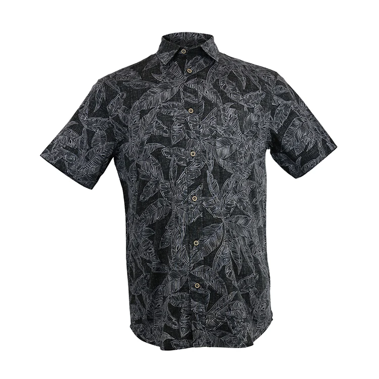 Wholesale Casual Hort Sleeve Button Down Shirt Fashion Shirts Hawaiian Shirts with All Print, Soft Hand Feel Custom Mens Men