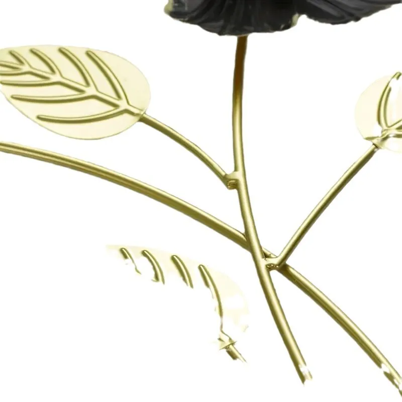 Modern Chinese Light Luxury Wall Hanging Ornament Floral Wallpaper Porch Living Room Sofa Cross-Border New Metal Background Wall