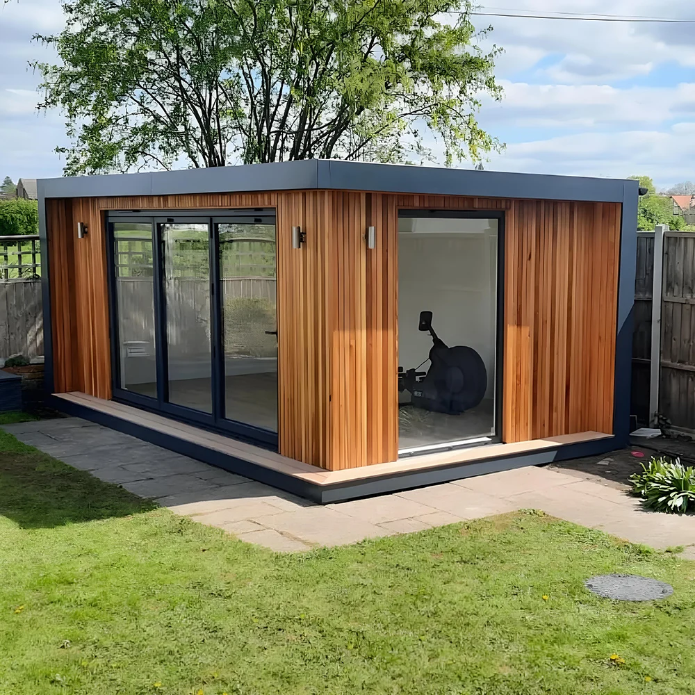 State-of-the-Art Panoramic Glass Sauna 4-Person, Cutting-Edge Design, Redwood & Control Panel, Factory Price