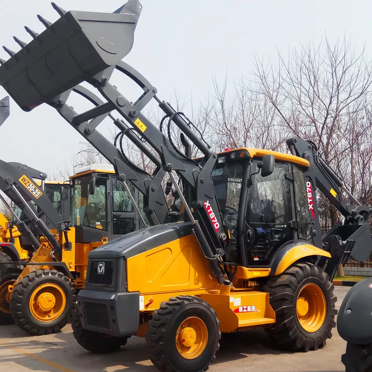 XCMG Официальный 4x4 погрузчик с обратной лопатой XT870 китайский 2 5 тонный мини-экскаватор 1m3 ведро