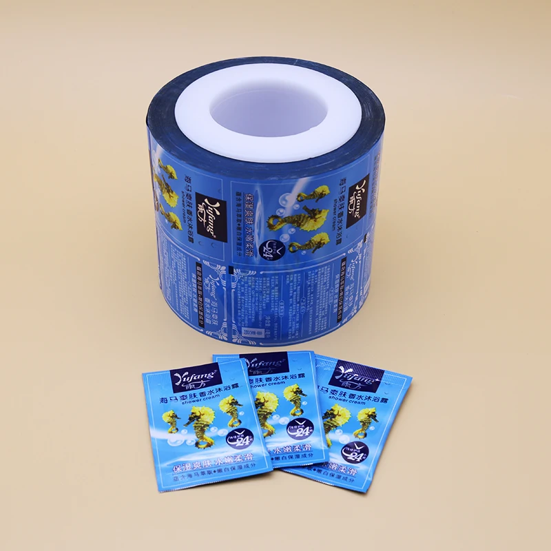 Custom printed shower gel body wash bath cream aluminum foil roll films