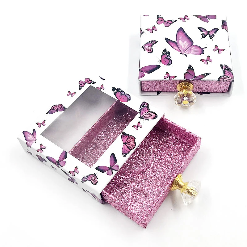 Custom Lashes Container Personalized Acrylic Butterfly Shaped 25mm Strip Lash Case Storage Eco Friendly 3d Eyelash Packaging Box