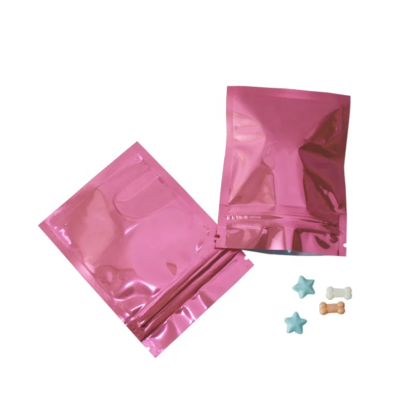 Wholesale Pink Small Size Ziplock Bags Opaque Waterproof Bags Environmentally Friendly Candy Plastic Packaging Bags